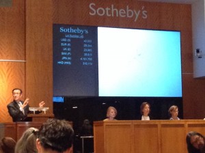 Auctioneer, Ben Dollar, conducting the auction, 4 June, 2014